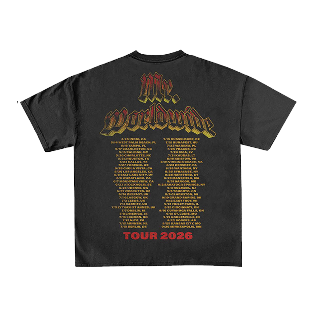 Mr. Worldwide I'm Back 2026 Tour T-Shirt