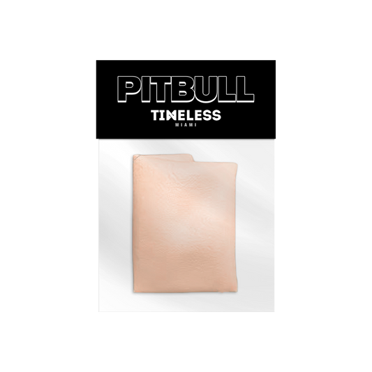 neutral bald cap with 'Pitbull Timeless Miami' branding. 